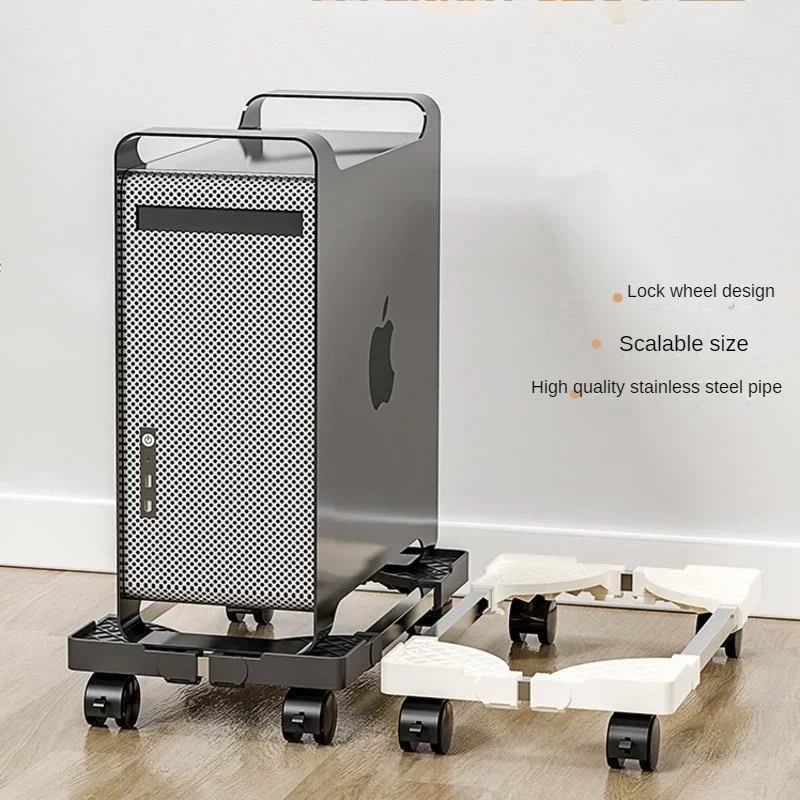 

Functional Computer Mainframe Bracket Simple Office Removable Telescopic Case Base with Pulley Efficient Home Office Storage