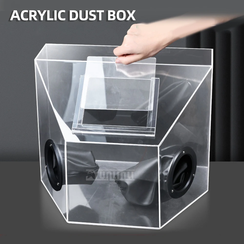 صندوق متكامل مقاوم للغبار من الأكريليك السميك لنقش الذهب/الفضي وتلميع عجلة التلميع والأسنان ومعالجة المجوهرات