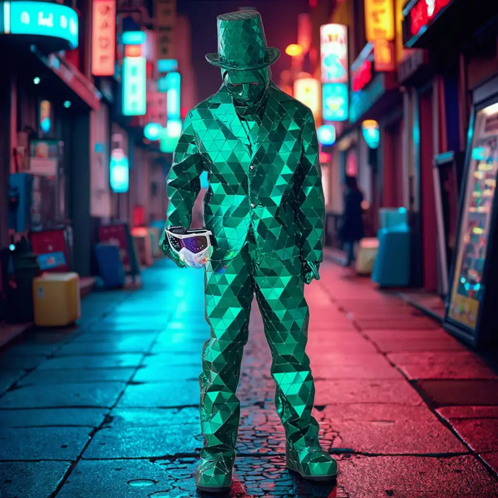 

Регулируемый костюм на ходулях с зеркальными элементами, серебристый, для театральных постановок и выступлений в ночных клубах