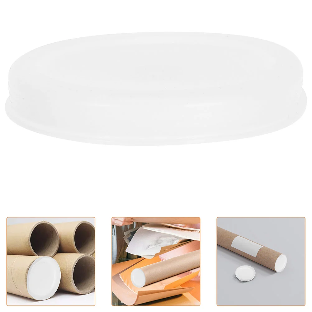 Kraft Paper Mailing Tube Round Shipping Tubes with Cover White Plastic Cardboard Caps