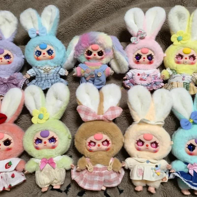 Genuine Baby Three Blind Box Macaron Cute Bunny Series Kawaii Plush Doll Bag Pendant Collection Toy Holiday Girls Kids Gift