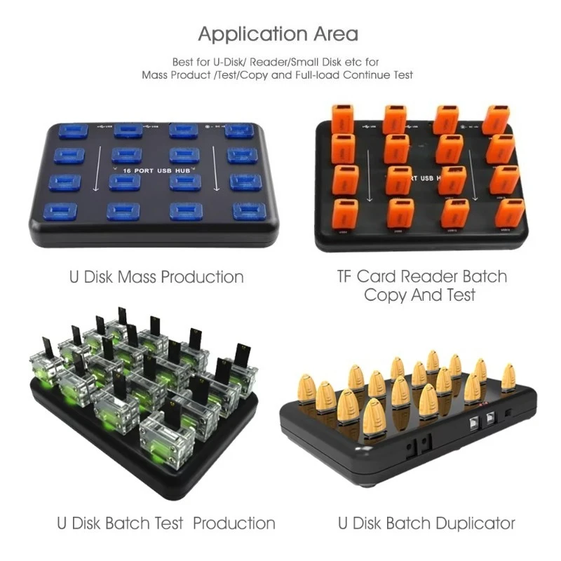 A‑100 16‑Port USB2.0 Hub Industrial USB Flash Drive Duplicator Multi USB Memory Stick Copy Station For Data Test Batch Copy
