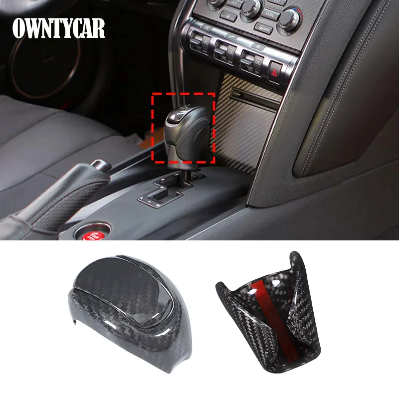 

Настоящее углеродное волокно для Nissan GTR R35 2008-2016, автомобильный рычаг переключения передач, защитная крышка для головы, аксессуары для салона автомобиля