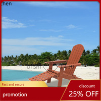 HXL Outdoor Plastic Wood Pull-out Invisible Footrest Folding Chair Garden Beach Recliner