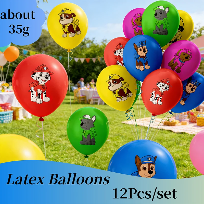 Paw Patrol Themed Latex Balloons Cartoon Characters Ryder Chase Skye Marshall Zuma Decoration for Birthday Party Supplies Gifts