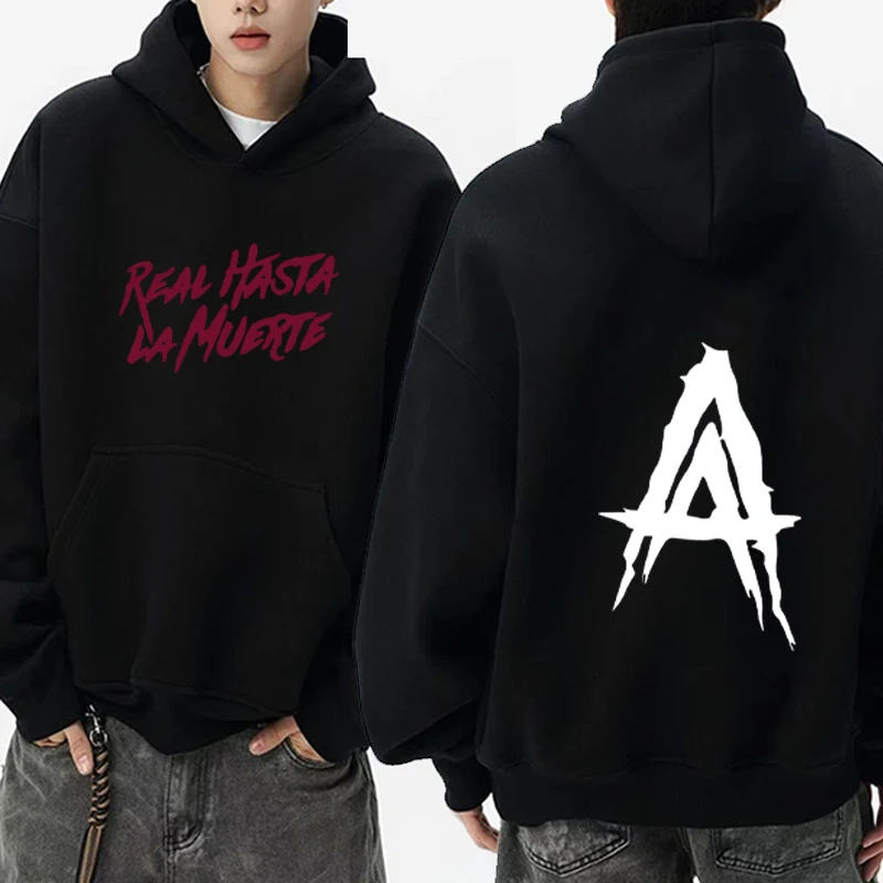 

Autumn Winter Fleece pullover Unisex Anuel AA Real Hasta La Muerte printed Hoodie Men women Loose Casual Sweatshirts Streetwear