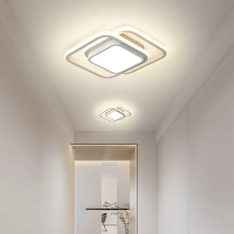 Plafond moderne à LEDs lumière carré rond luminaires couloir entrée allée intérieure télécommande LED décor à la maison lampe éclairage Lustre