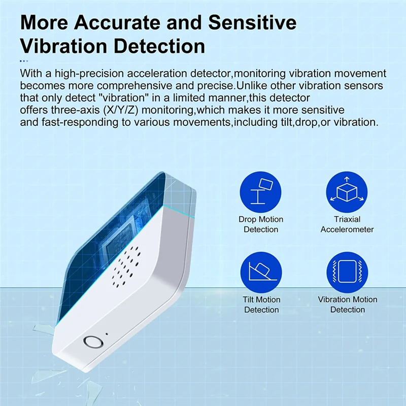 

B29C-Tuya Zigbee Умный датчик вибрации Беспроводной детектор разбития/капель/наклона Умная сирена Сигнализация