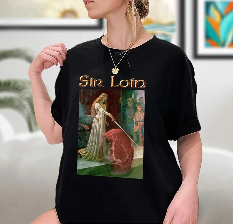 

Sir Loin Steak T Shirt Sir Loin Shirt Vintage Women Summer Cotton Shirt Kawaii Clothes Funny Harajuku Aesthetic Clothes Men Tee