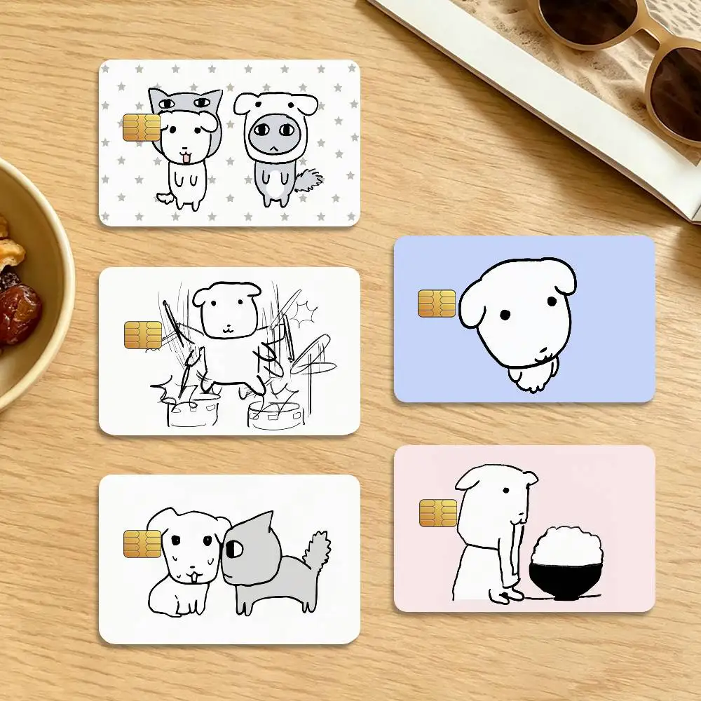 Cartoon G-Ganadi Dog 4Pcs Waterproof Scratch Resistant Card Skin Stickers Fashion Decorative for Credit Debit Bank