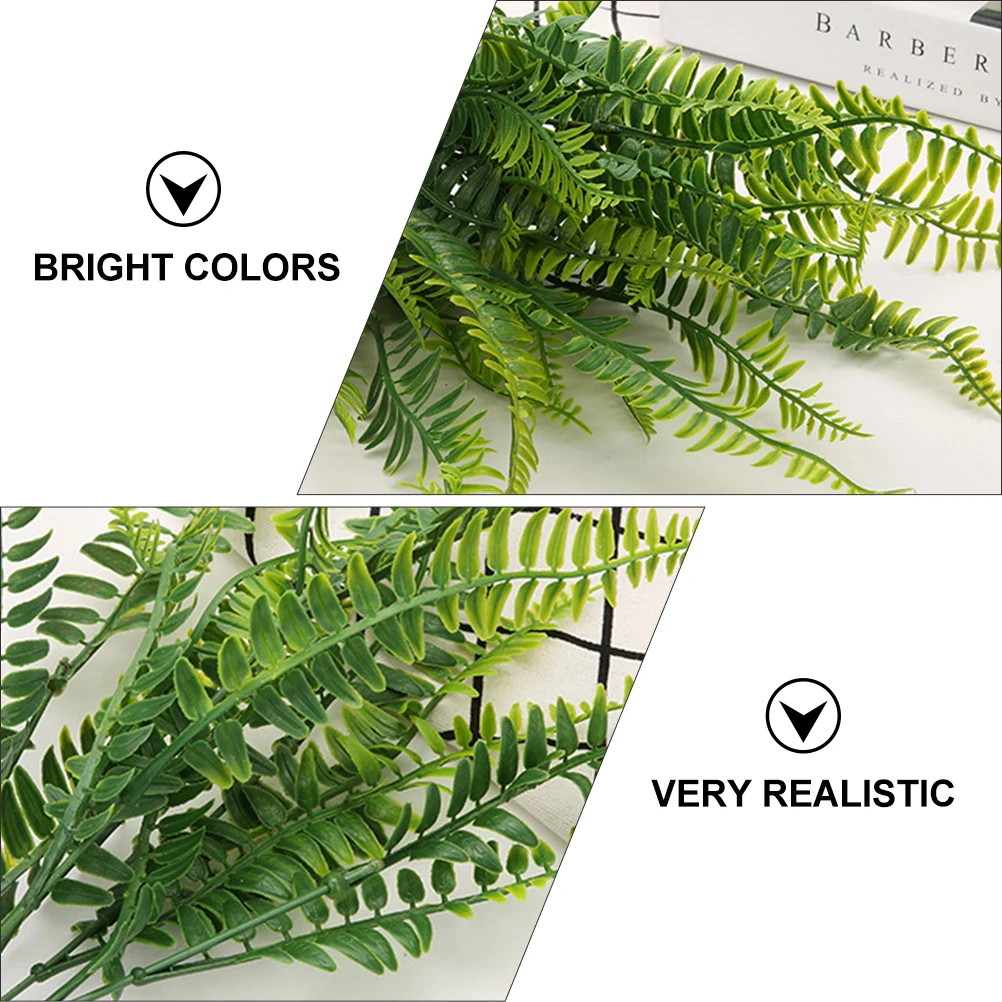 

4pcs Green Plant Bright Color Artificial Fern Ferns Outdoor Indoor DecorPlastic Fern Greenery School Supplies