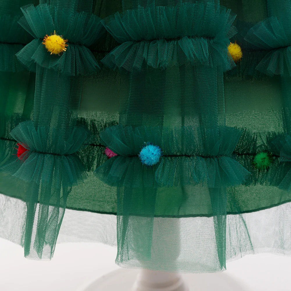 Vestidos de fiesta de princesa para niñas, vestido de Navidad verde con volantes de flores para niños, bonito vestido de fiesta de Navidad para noche de boda y cumpleaños
