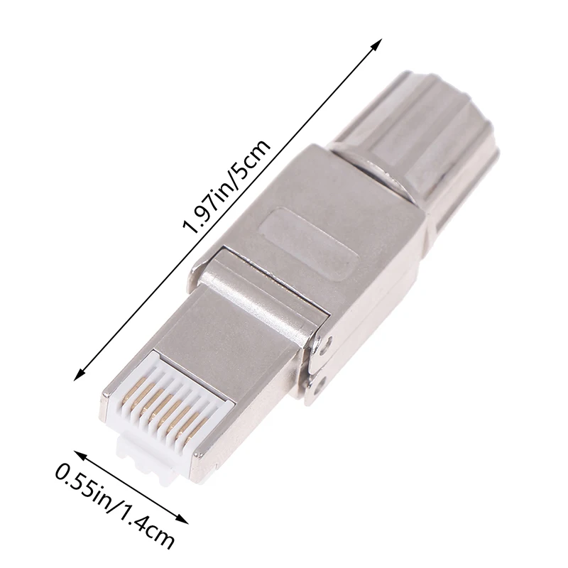 1Pc RJ45 Cat7 Connectors Tool-Free Reusable Shielded Ethernet Termination Field Modular Plugs 2000MHz 40Gbps LAN Cable 22-26AWG