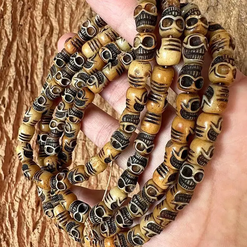 

Yak Skull Cow Bracelet 108 High-Density Old Bone Chain Antique Cultural Artifact