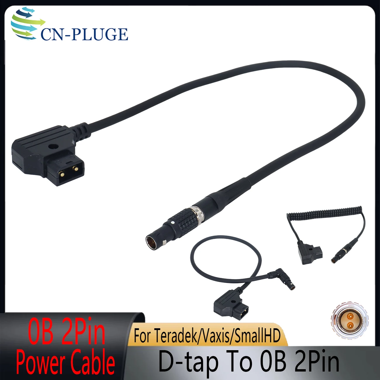 

D-Tap to Black 0B 2Pin Power Cable For Teradek Bolt Pro ,Vaxis/SmallHD/Hollyland 600 Blackmagic PYXIS 6K Camera Power Cord