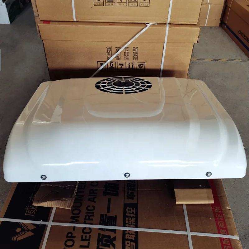 12 فولت 24 فولت تيار مستمر بطارية تعمل بالطاقة بارك برودة وقوف السيارات على السطح مكيف الهواء لشاحنة تخييم قافلة Rv متنقل #2