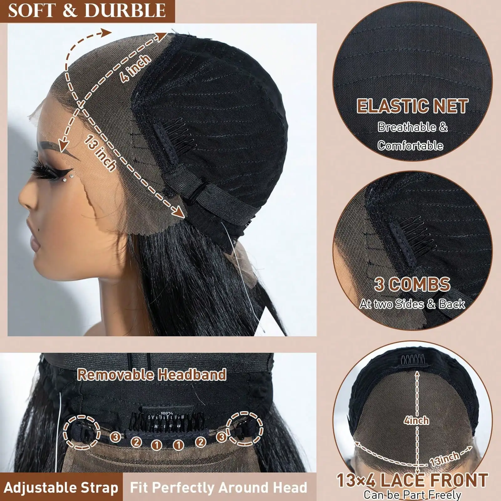 Wig Depan Renda Hijau Rumput untuk Wanita Mode 26 Inci HD Lurus 13*4 Renda Frontal Alami Sintetis Kualitas Tinggi untuk Cosplay