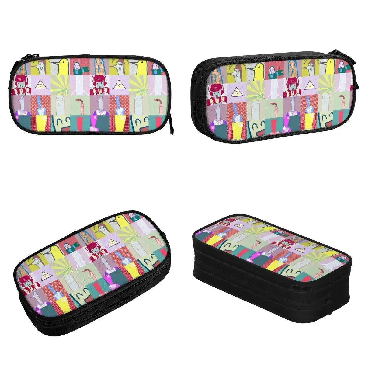 Punpun Grid Oyasumi Manga Pencil Cases Cute Pen Box Bags Student Large Storage Students School Cosmetic Pencilcases