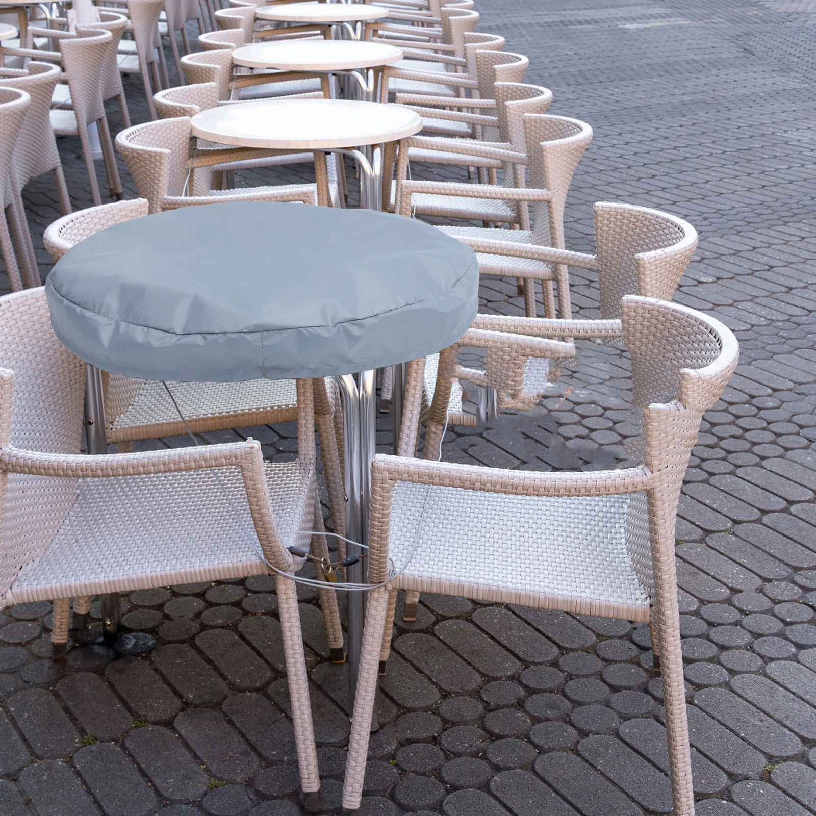 

Round Fire Pit 100Cm Heavy Duty Oxford Fabric Outdoor Bbq Protector Garden Grill Cover Patio Furniture Cover Waterproof