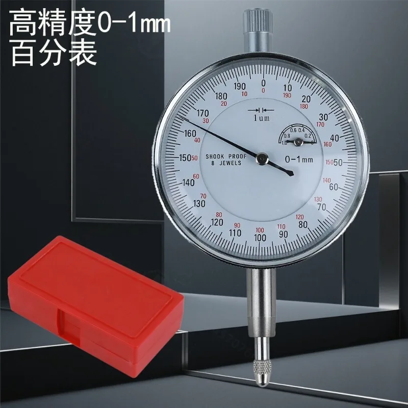 0-1mm Dial Indicator 8 Jewels Shockproof Micron Dial Gauge 0.001mm Precision Mechanical Measuring Tool For Mold Inspection