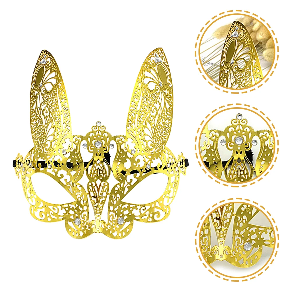 Bunny Mask Glittery Masks for Women Adult Halloween Costume Masquerade Rabbit Party Prom Miss
