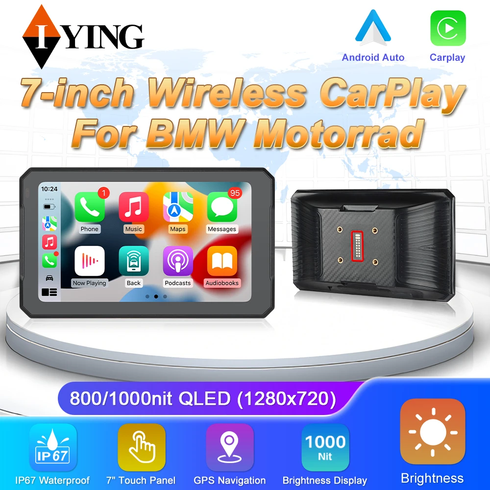 

Беспроводной Android Auto для мотоцикла BMW R1200GS R1250GS R1300GS 7-дюймовый беспроводной Carplay GPS беспроводной с Bluetooth Ipx7 IPS