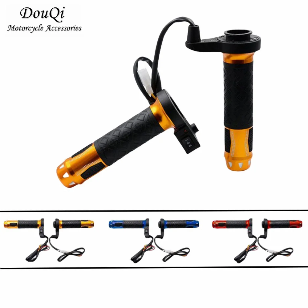 

Universal 22mm 12V Motorcycle Heated Grips - Adjustable Temperature Handlebar Covers for Bikes Scooters ATV - Aluminum Alloy