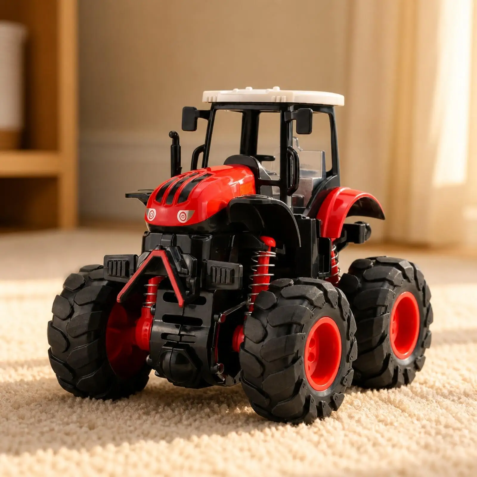 Alloy Inertia Farm Vehicle Toy Tractor for Boys Monster Truck Style Die Cast Construction Machine with Big Wheels