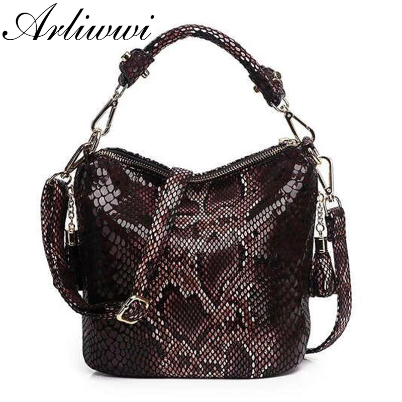 Women's PU Leather Luxury Handbags Women Shiny Embossed Coating Bucket Shoulder Bags Fashion New