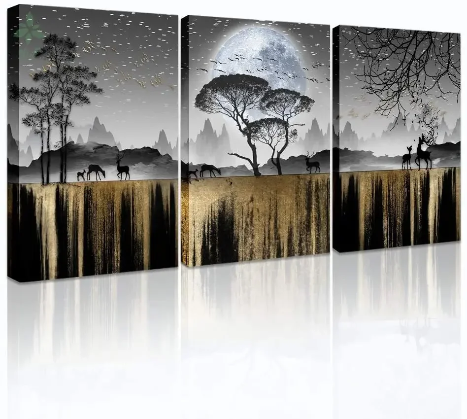 Natural Landscape Moonlight Design Oil Painting On Canvas Wall Decoration For Home Office