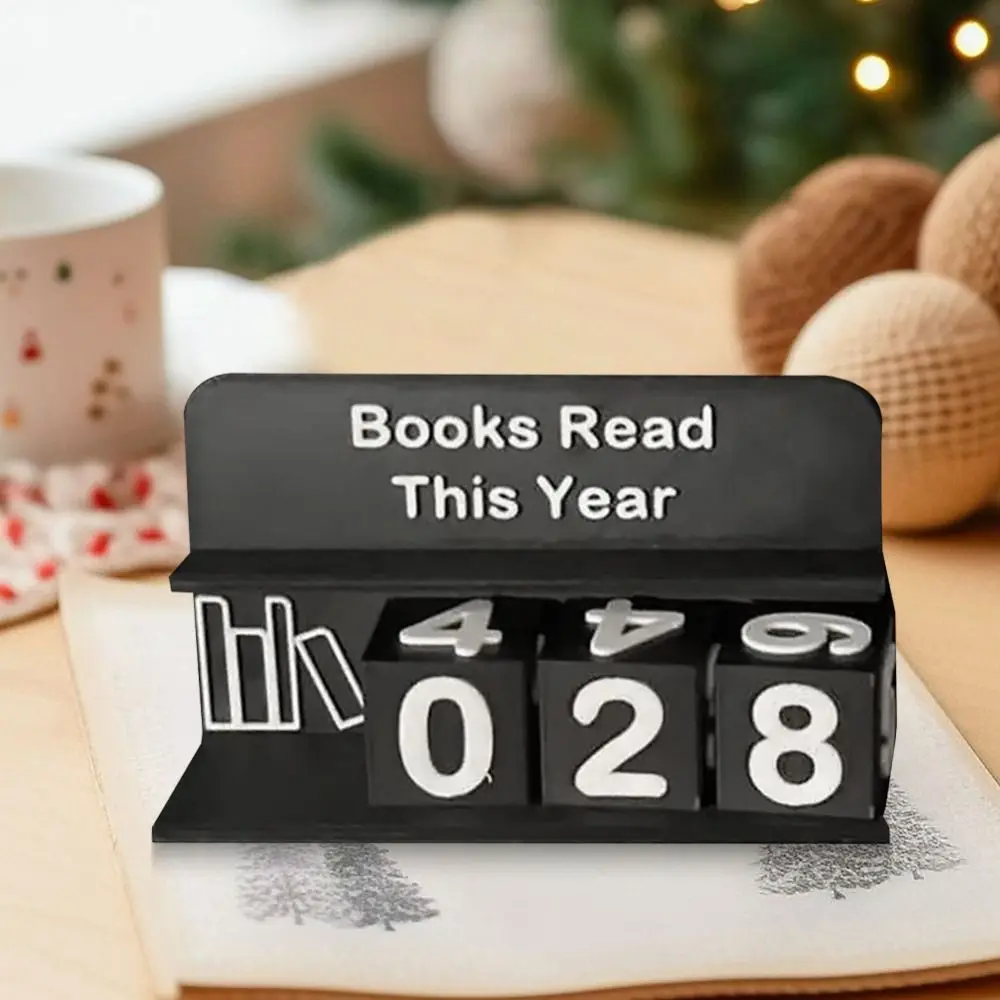 Wear Resist 3D Book Read Counter Bookish Decor Manual Rotation Hanging Book Counter Digital Storage Drawer Bookshelf Counter