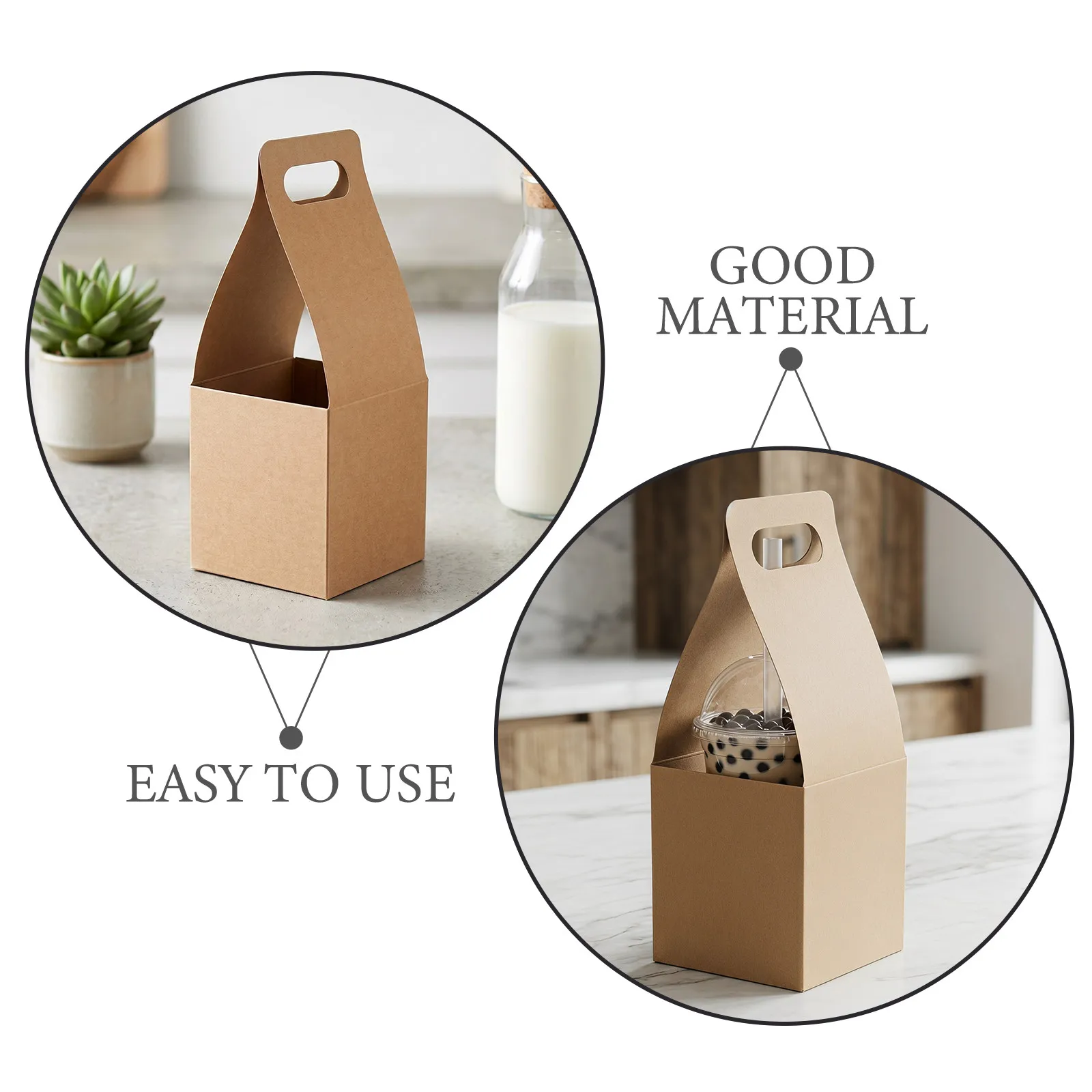 20 Pcs Drink Holder with Handle Foldable Beverage Takeout Cardboard Carriers Cup Coffee