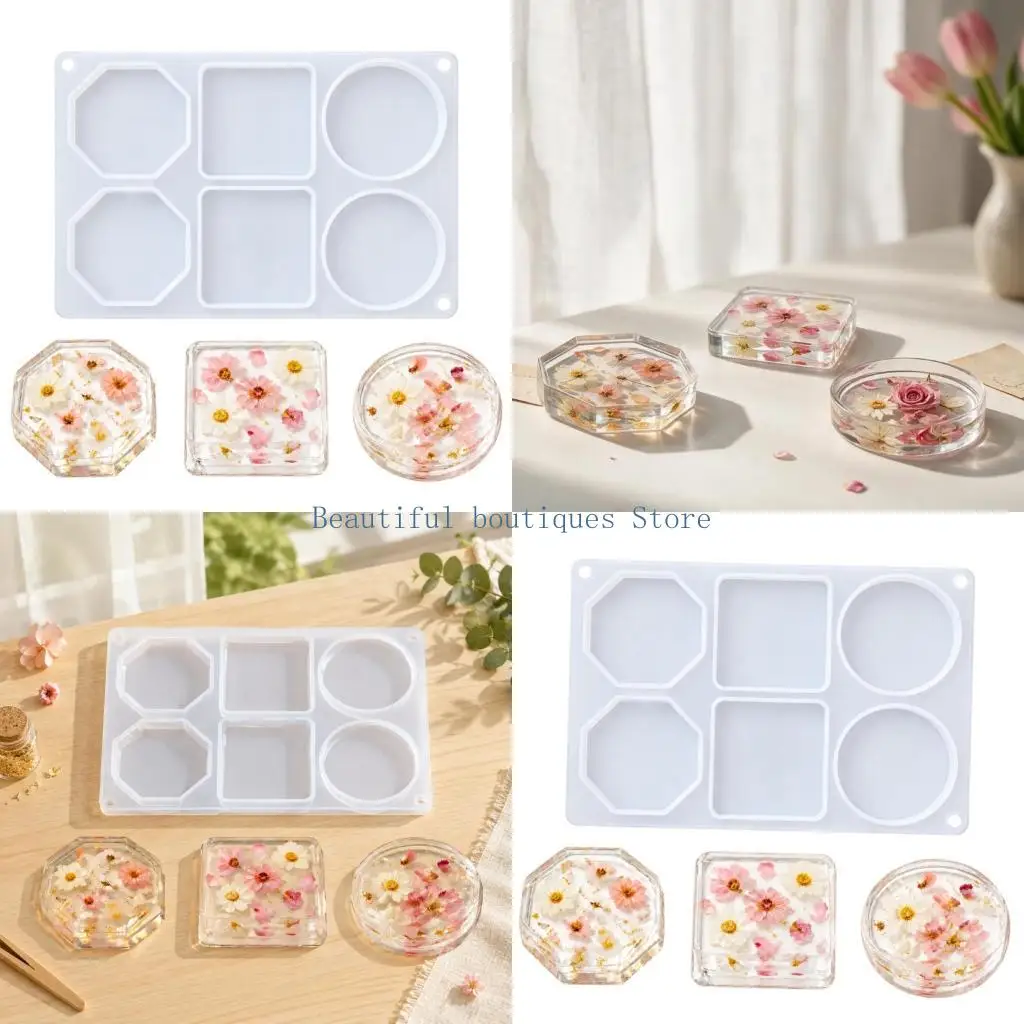 U4LF Round, Square, and Octagonal Silicone Mold for Resin Coasters