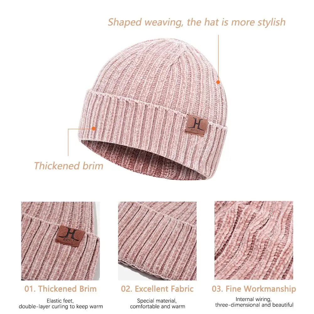 Modna dzianinowa czapka beanie, rękawiczki dotykowe, czapka damska, zestaw czapka-szalik-rękawiczki, ciepły