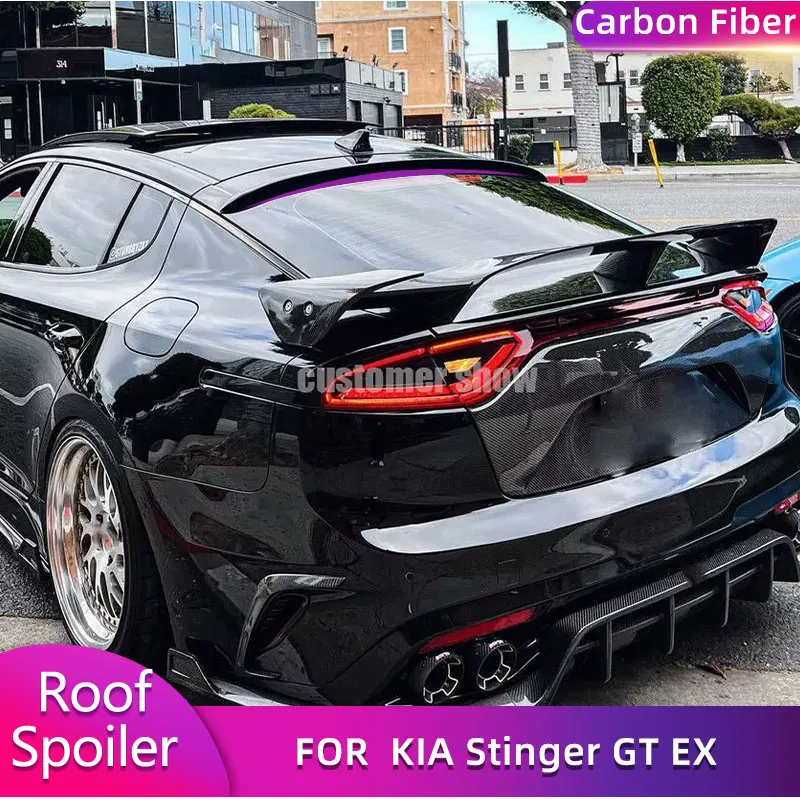 Carbon Fiber Rear Roof Spoiler Wings for KIA Stinger GT EX Hatchback 4-Door 2018-2023 Car Racing Rear Spoiler Wing Lip Body Kit