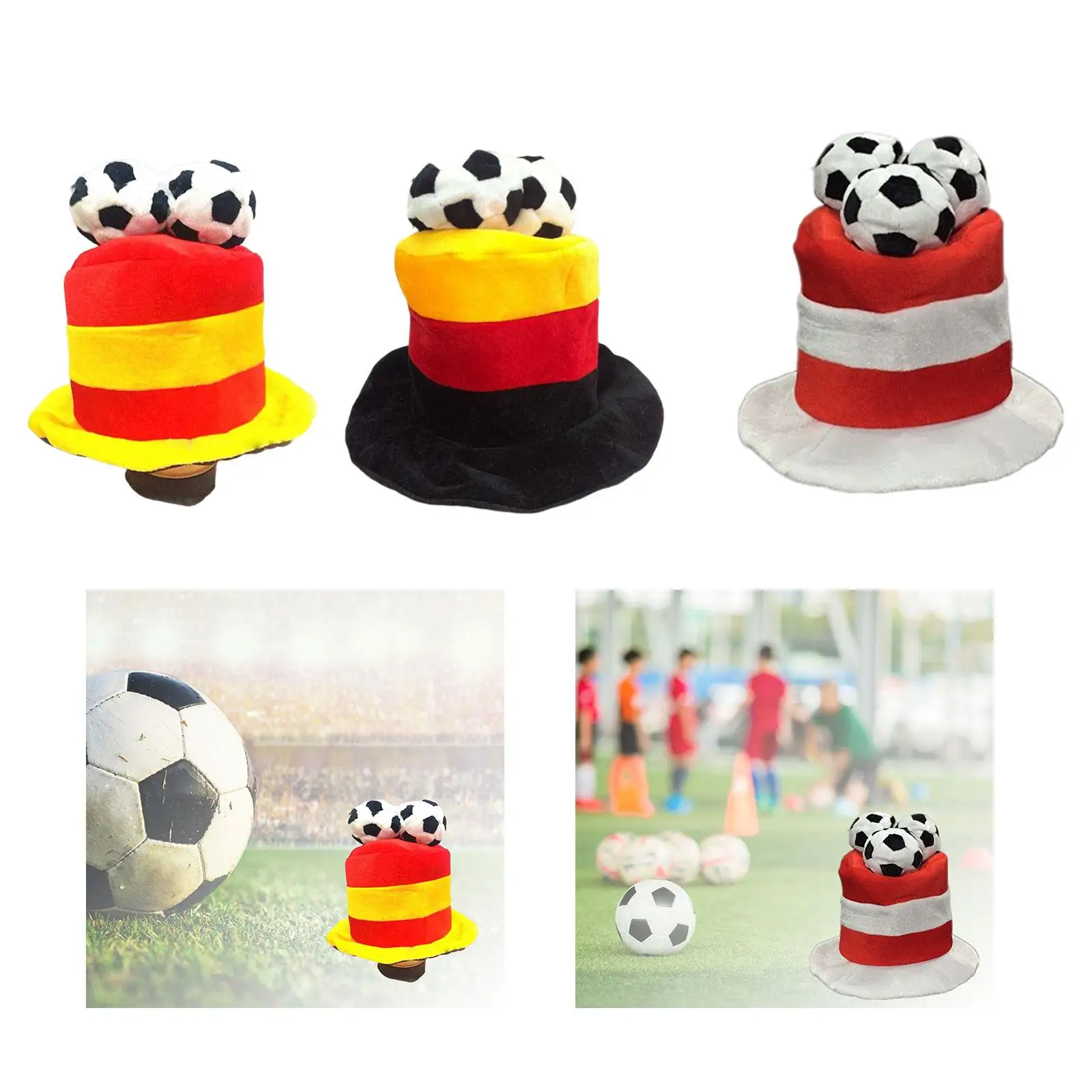 Voetbalwedstrijdhoed Pluche hoofddeksels Grappig voor spel Halloween-decoraties