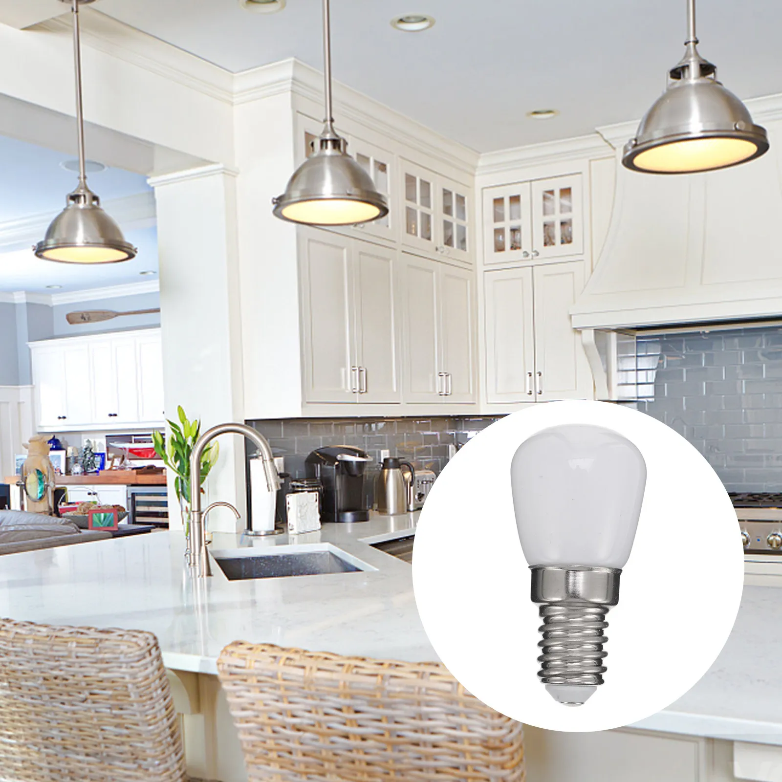 4Pcs LED Refrigerator Bulbs E14 Base 3W 220V Energy-Saving Ceramic Light for Fridge Range Hood Chandelier