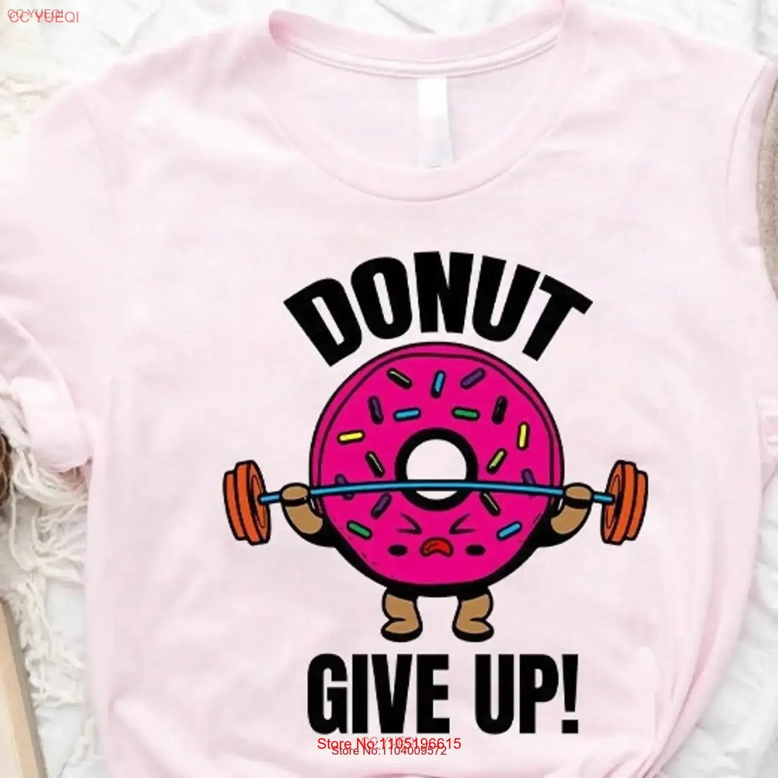 Donut Give Up T Shirt Funny Gym Lovers WorkouT Sports vintage Washed homme Slightly Comfortable Stylish designer clothes