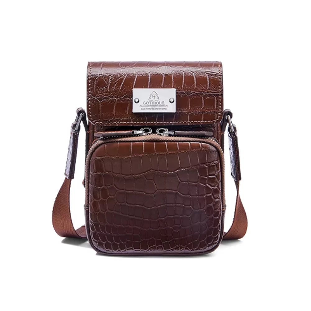 

Мужская сумка-кроссбоди из крокодиловой кожи, модная сумка для телефона, поясная сумка, универсальная мужская сумка-кроссбоди, сумка на одно плечо для мужчин