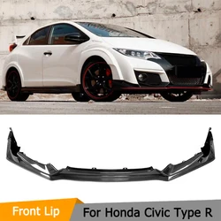 Car Head Front Bumper Lip Spoiler For Honda Civic Type R 2015 2016 Carbon Fiber Front Bumper Lip Chin Spoiler Protector