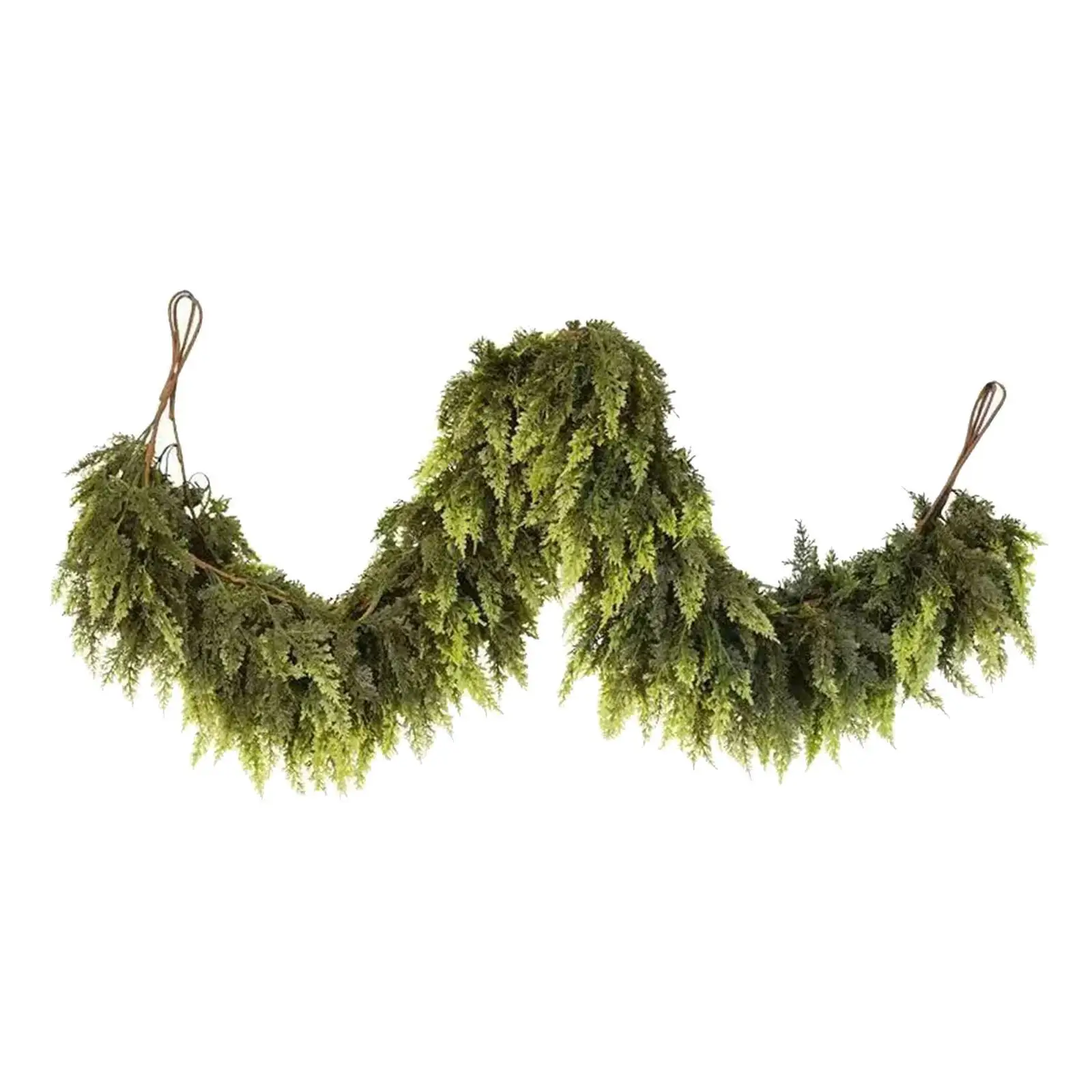 عيد الميلاد الأرز جارلاند الاصطناعي السرو ورقة ريال اللمس الكرمة الصنوبر جارلاند ل #2