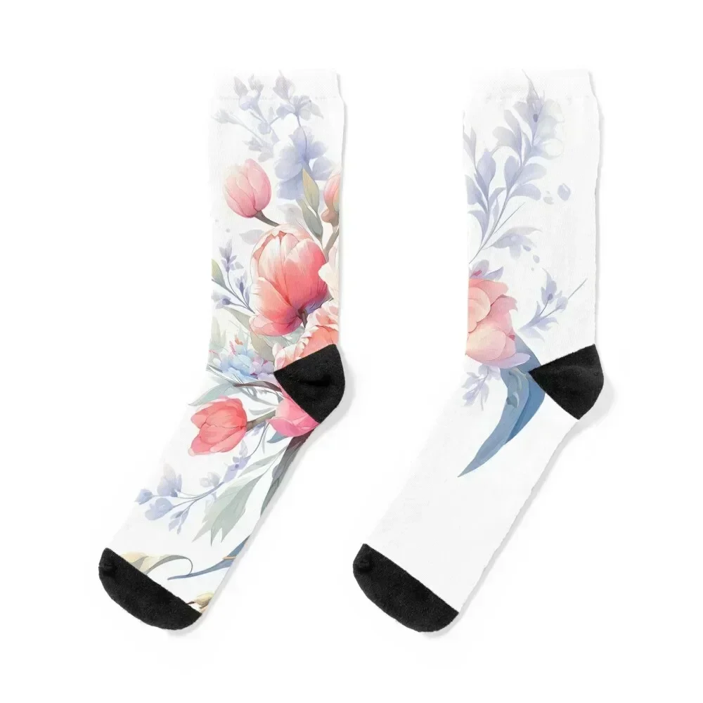 

white peonies and pink peonies bouquet Socks ankle Men's Socks For Girls Men's