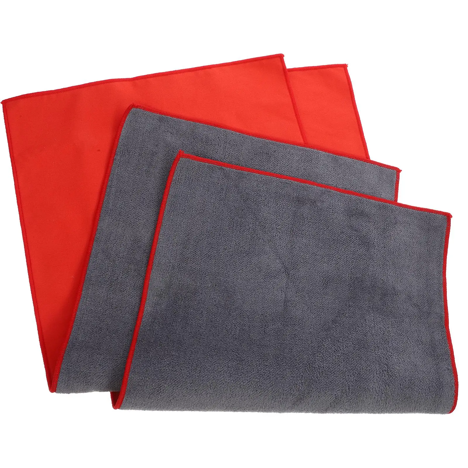 

2pcs Car Drying Towel Super Absorbent Reusable Suede Cloth Gray Red Large Size Soft Cleaning Cloth for Cars Auto Vehicle Wash