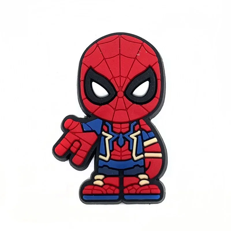 1Pcs SuperHero Marvel DIY Cartoon Shoe Buckle Wholesale Anime Figure  Accessories Charms Jibz Slippers Decorations Gift