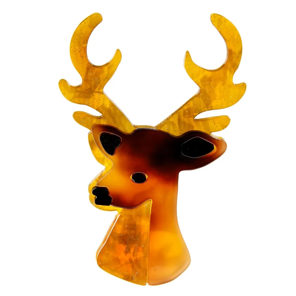 CINDY XIANG Acrylic Deer Brooch Christmas Festivel Acetate Fiber Pin Animal Design