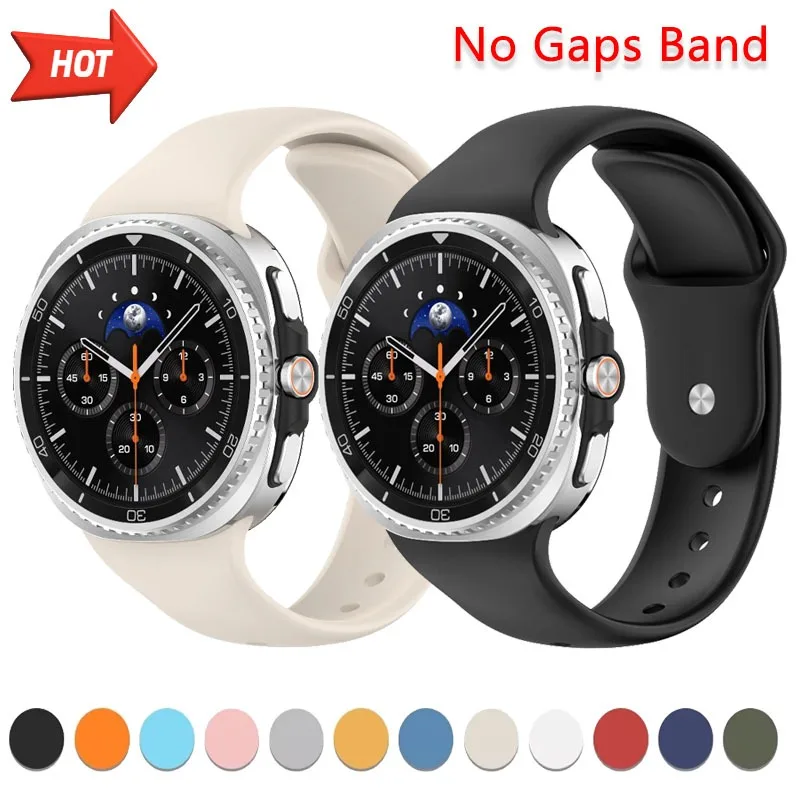 No Lücken Weiches Silikonarmband für Samsung Galaxy Watch 8 40 mm 44 mm Sportarmband Armband für Galaxy Watch 8 Classic 46 mm Gürtel