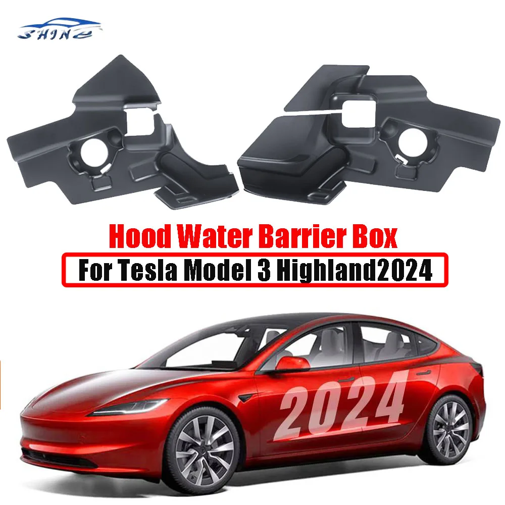 

For Tesla Model 3 Highland 2024 Hood Water Barrier Box Water Guide Grille Channel for Front Trunk Blocking Filter Cover.