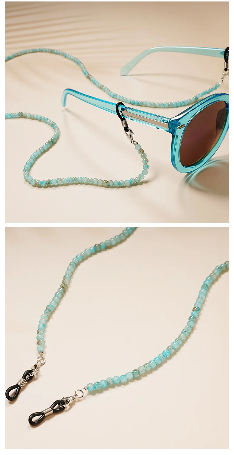 Verstellbarer Maskenhalter, Lesebrillenleine, Vintage-Brautaccessoire, Geschenk für Sie (Perlen-/Kristallperlen, Option aus Gold und Silber). – Detail 6