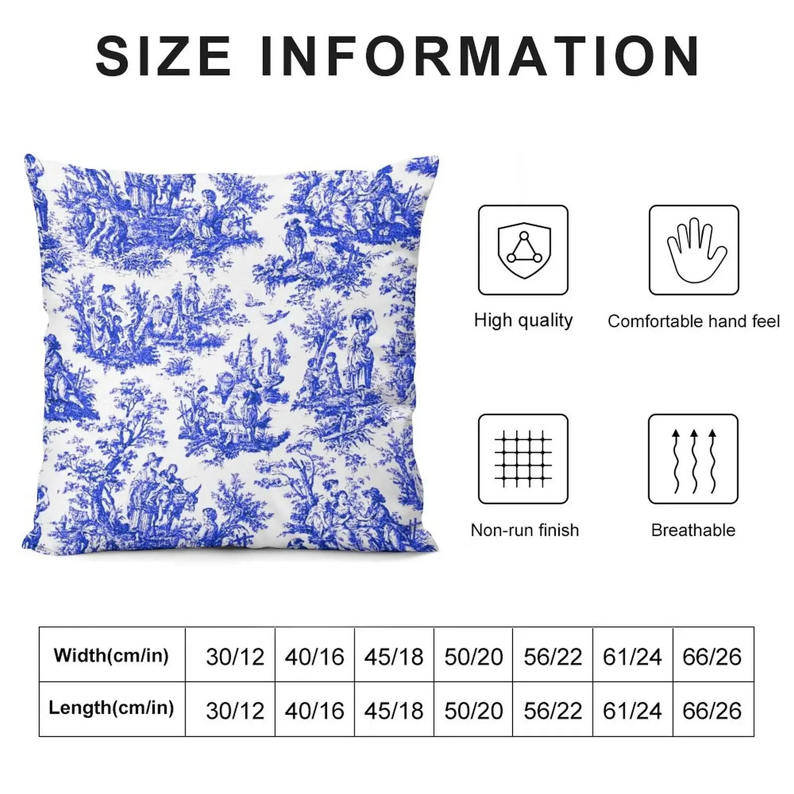 NOMADES Artsy vintage Toile de Jouy - Royal Blue Throw Pillow christmas pillowcases Decorative Cushion pillow