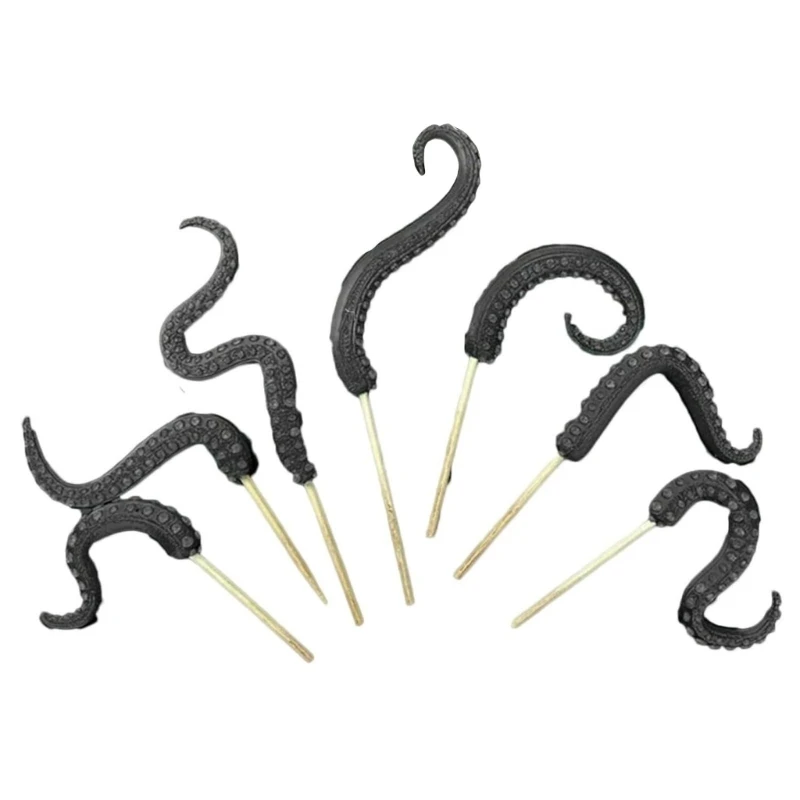 

Pack of 7 Novelty Blue Octopuses Tentacle Plant Stakes Resin Sea Creature Decors for Indoor Outdoor Garden